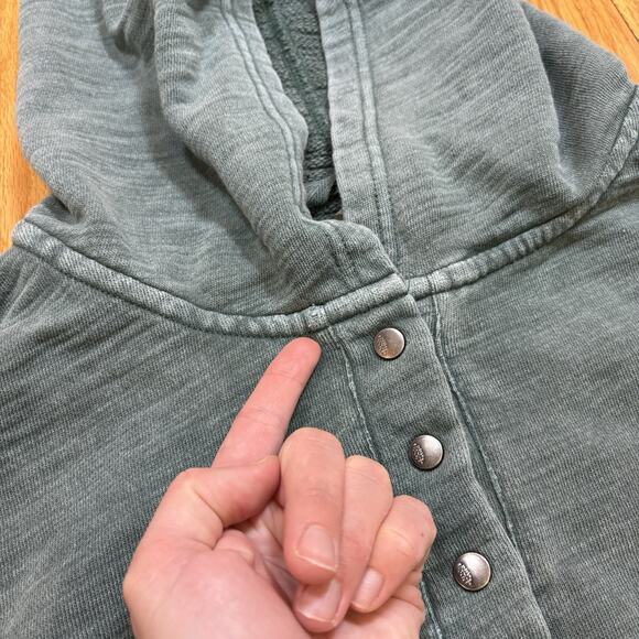 Free People Movement XL Solid Honey Dove Pullover Snap Button Hoodie Oversized - Picture 13 of 16